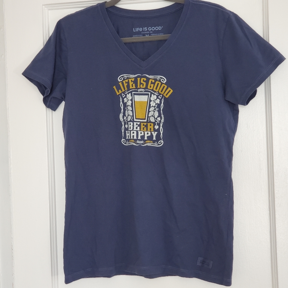Life Is Good Crusher Tee, Be(er) Happy